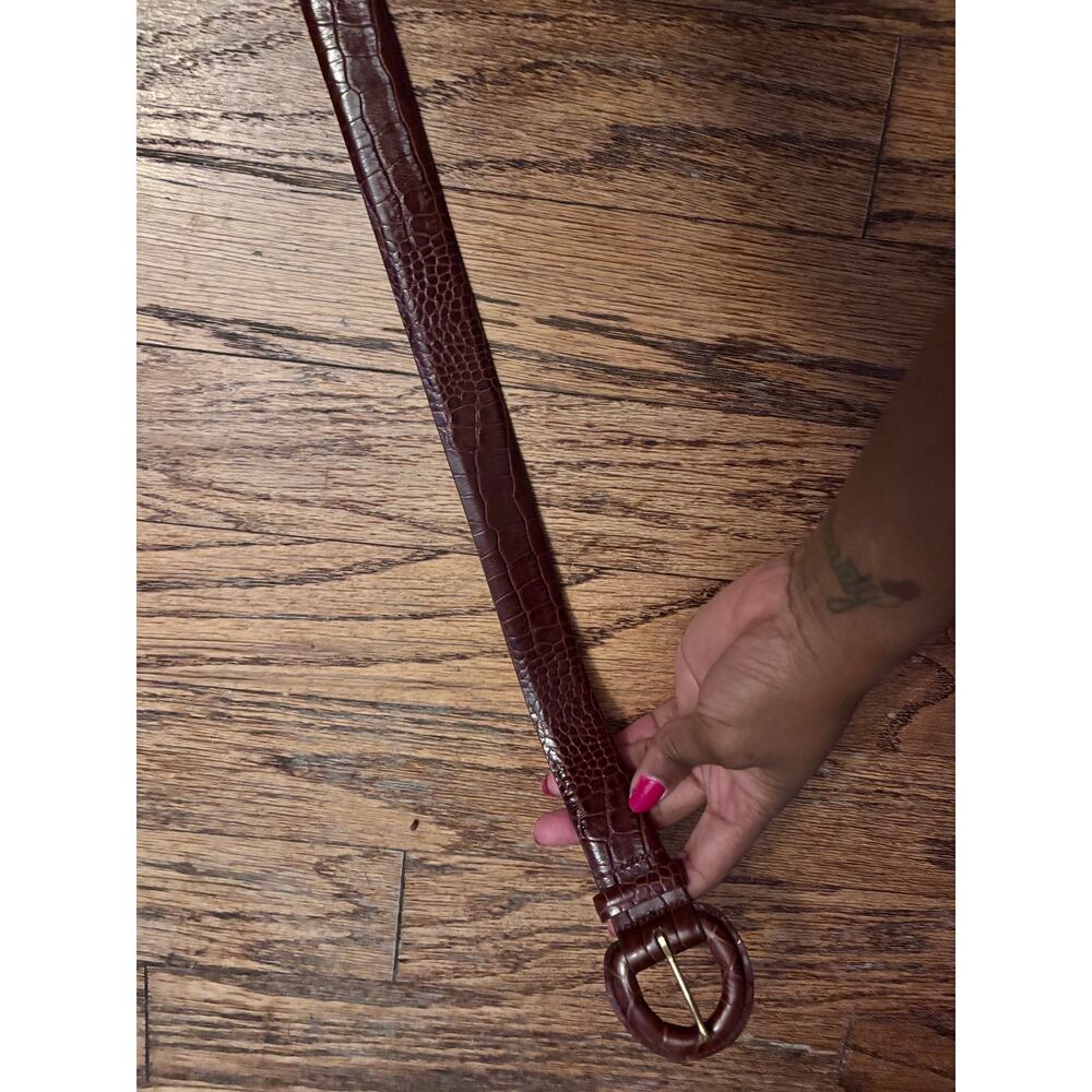 Brooks Brothers Italian Alligator Calfskin Belt Medium | Brown leather | Luxury